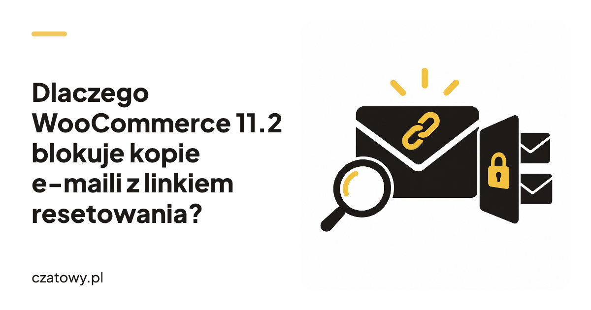 Dlaczego WooCommerce 11.2 blokuje kopie e-maili z linkiem resetowania?