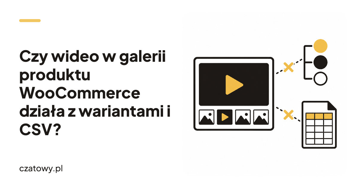 Czy wideo w galerii produktu WooCommerce działa z wariantami i CSV?